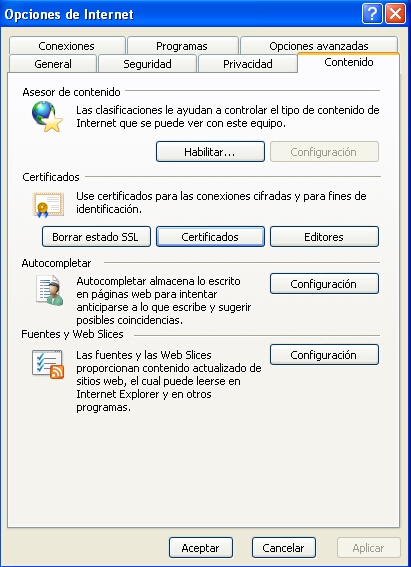 Certificados en IE